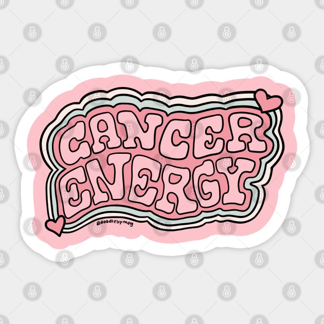 Cancer Energy Sticker by Doodle by Meg